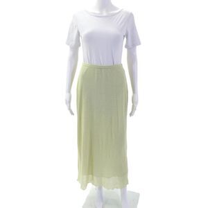 Glenfield Womens Stretch Lined Pull-On Casual Midi Skirt Green Size M